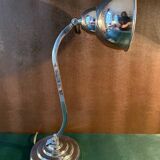 Old desk lamp, Art Deco, in chrome metal-1950