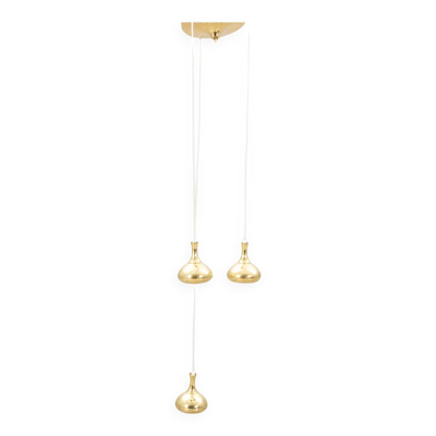 Hans-Agne Jakobsson lampe avec 3 Pendentifs Markaryd Suède  1960