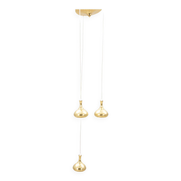 Hans-Agne Jakobsson lampe avec 3 Pendentifs Markaryd Suède  1960