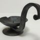 brutalist hand candle holder wrought iron 50s