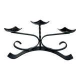Handmade wrought iron candle holder, 3 arms, vintage