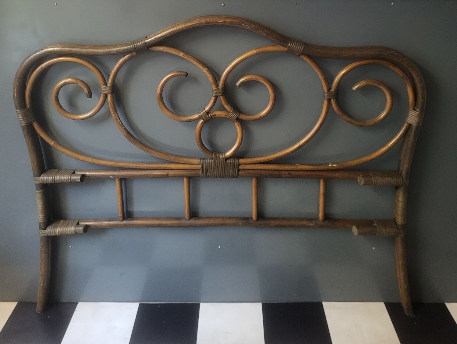 Tête de lit en rotin Vintage