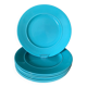 Turquoise blue earthenware plates