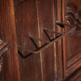 Large wooden coat rack 2 doors antique