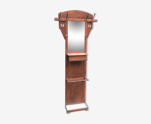 Vestiaire porte manteau en chêne Art Nouveau