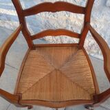 Mulched armchair with louis XV style headbands in solid wood