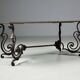 Wrought iron coffee table with mirror glass