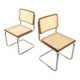 Pair of vintage Cesca B32 brown chairs by Marcel Breuer