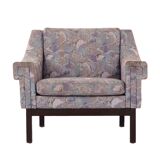 Fauteuil avec pieds en hêtre, design années 1970