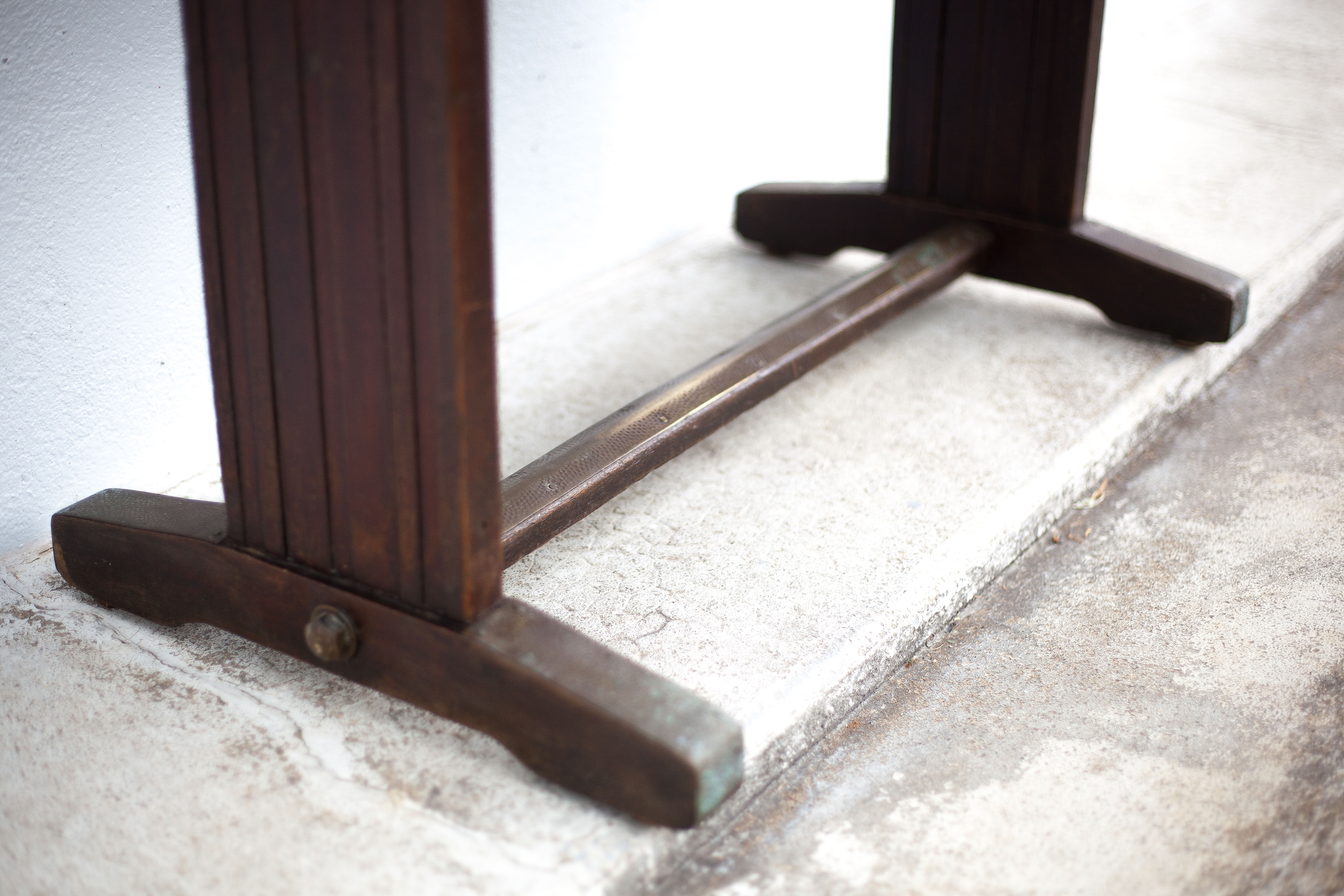 Art deco bistro table, wood and brass bistro table, wood table, art deco, kitchen, 30's