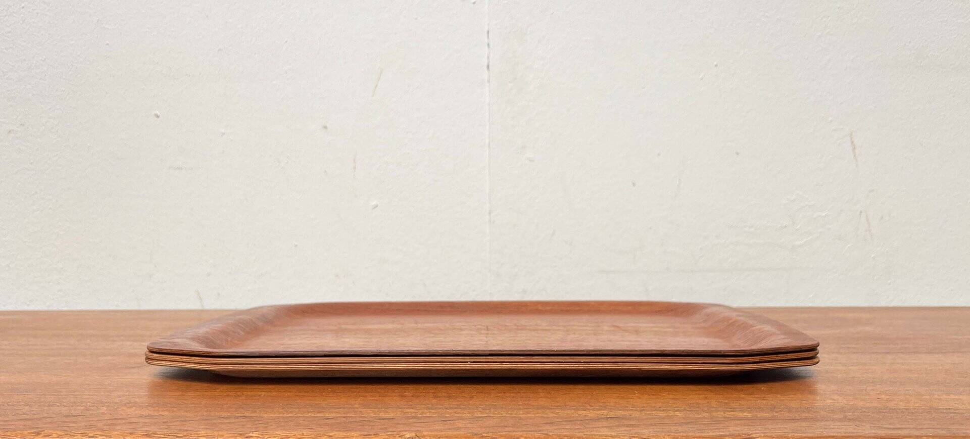 Teak trays by Langva, mid-century modern, 1960s, set of 3.