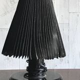 Black metal desk lamp with paper shade in Mid-Century style - 1950s, Czech Republic