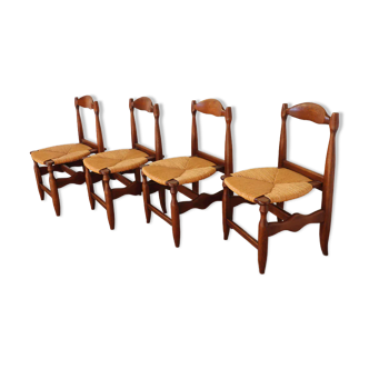 Series of 4 chairs by Guillerme and Chambron for Your Home circa 1960