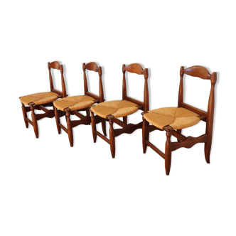 Série de 4 chaises par Guillerme et Chambron pour Votre Maison vers 1960