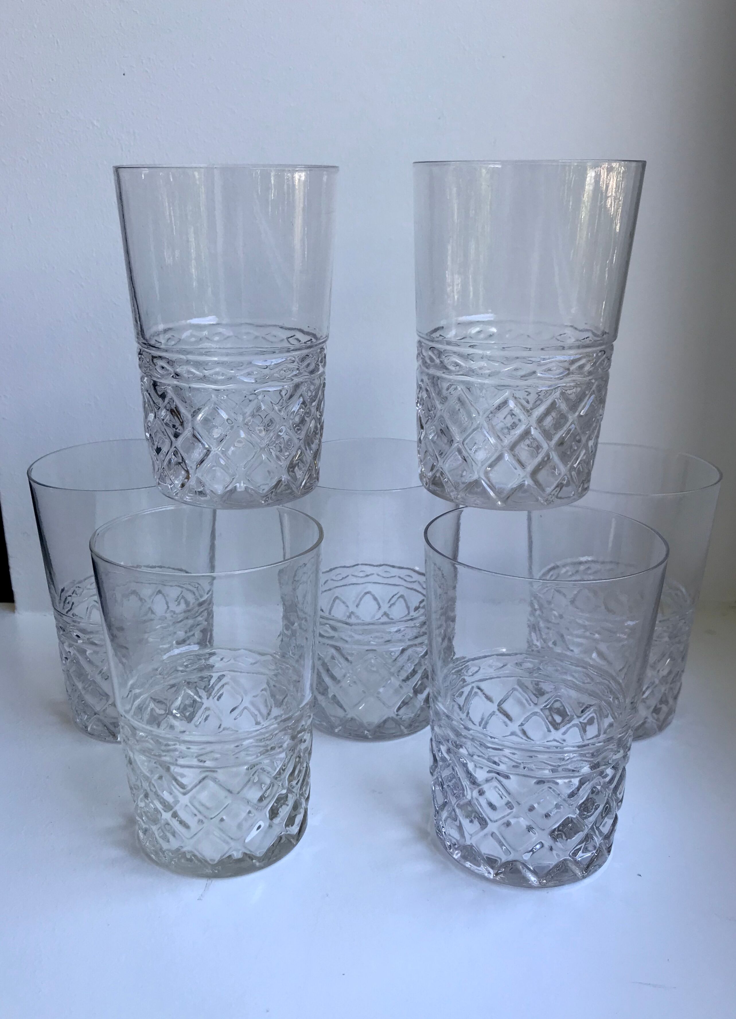 Set of 7 water glasses years 50-60