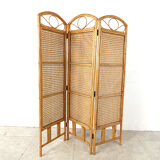 Bamboo room divider or folding screen, 1970s