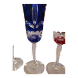 Champagne flutes in colored Nancy crystal