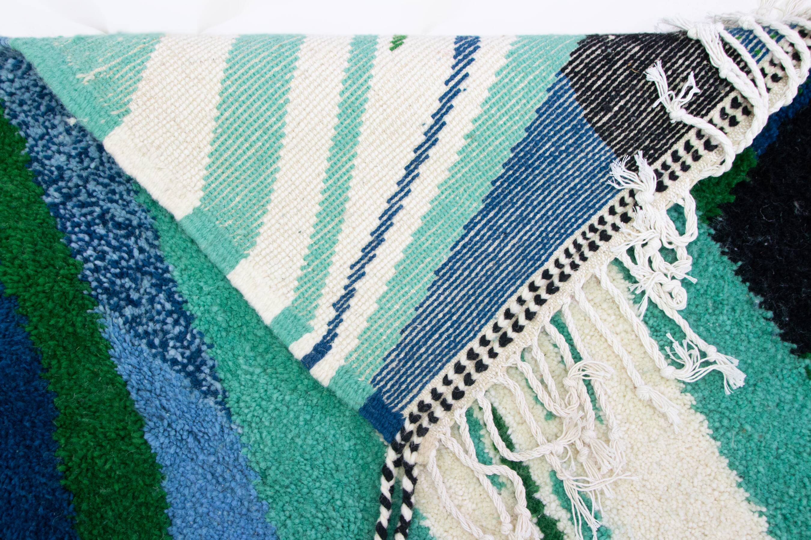 Beni ouarain rug, contemporary wool, moroccan handmade, unique piece signed designer khalil minka