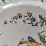 Assiette ancienne en faïence vieux Nevers fin 19ème