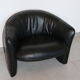 2 armchairs swann black leather