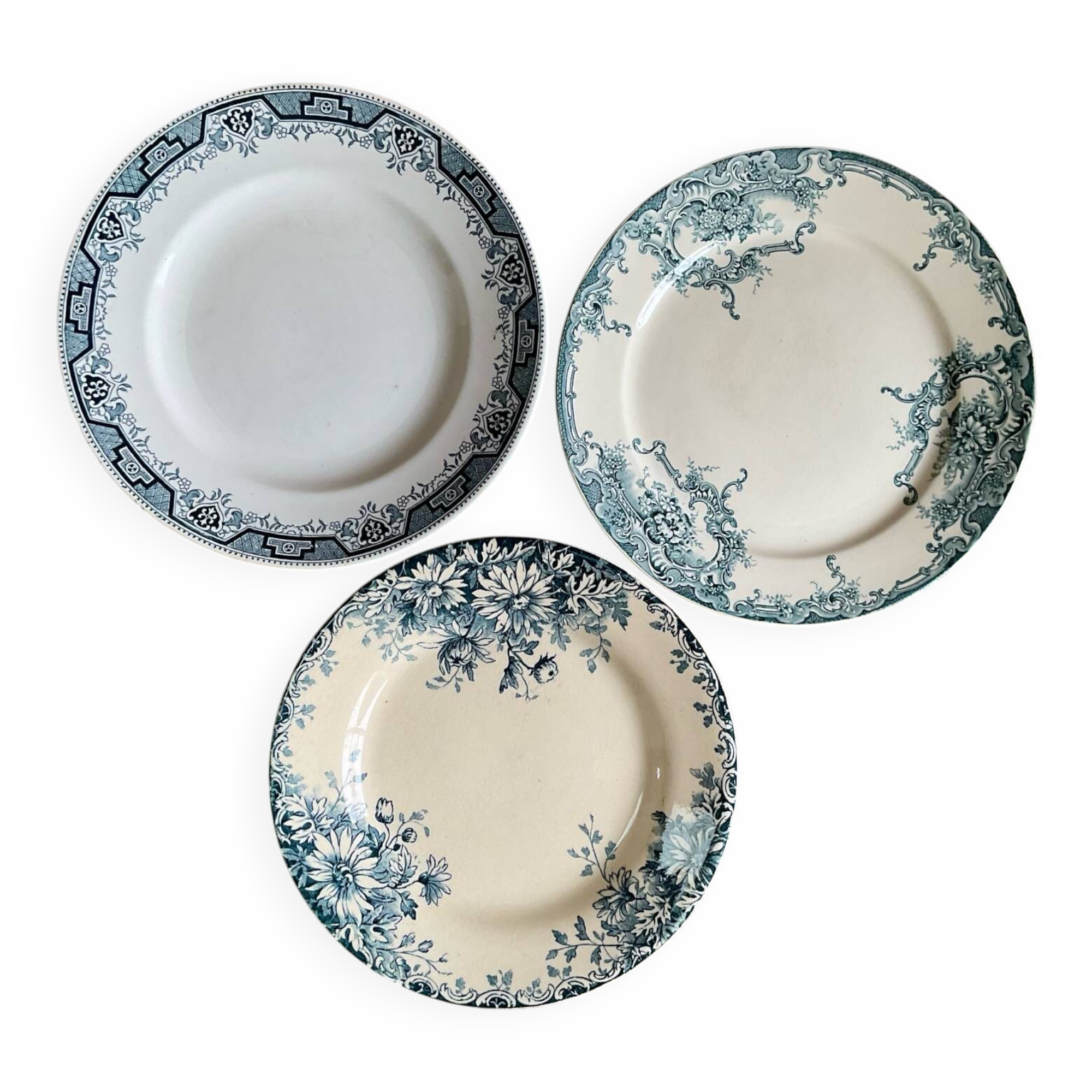 3 ironstone plates