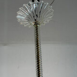 Venetian chandelier in colourless Murano glass and brass, circa 1950.