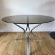 Dining / living table in chrome and smoked glass design 70s