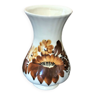 Vase soliflore artisanal en céramique peint à la main vintage