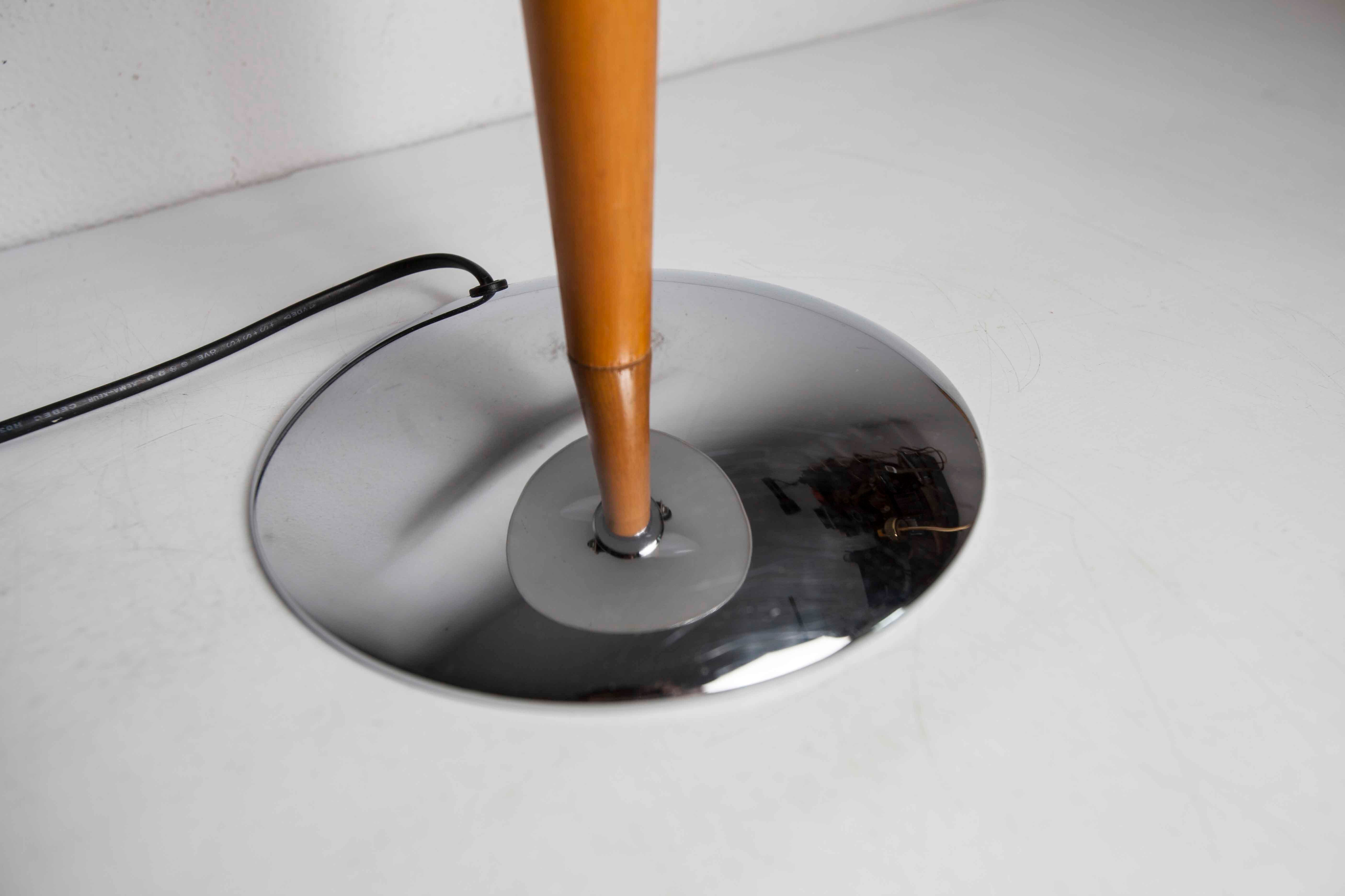 Liner lamp 1980 wood and chrome