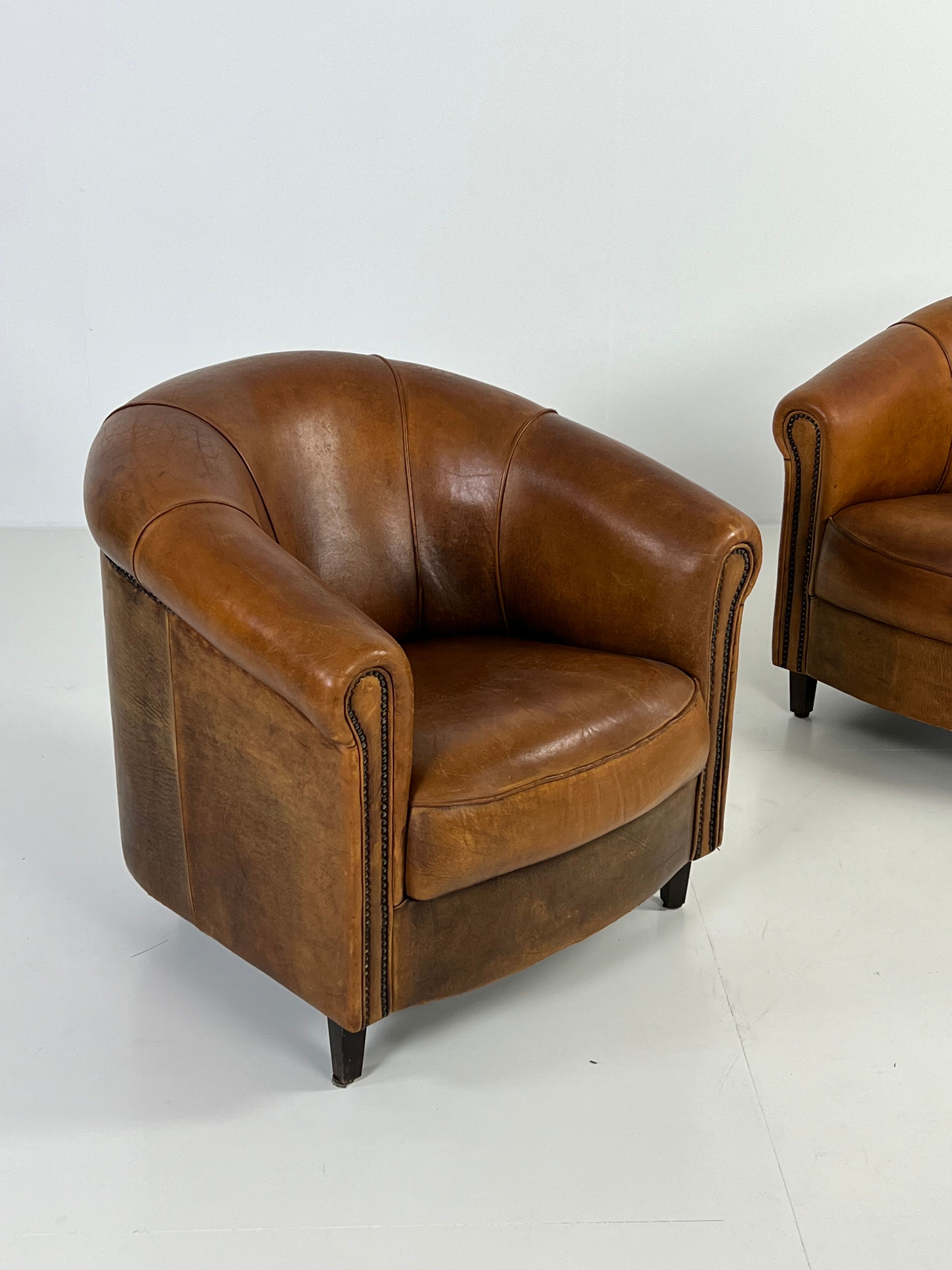 Set of 2 club armchairs