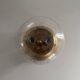 Flush glass shade with bubble pattern and brass base by Hillebrand, 1960s, Germany.