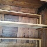 Louis XV style wardrobe entirely pegged wood with 2 cherry wood doors.