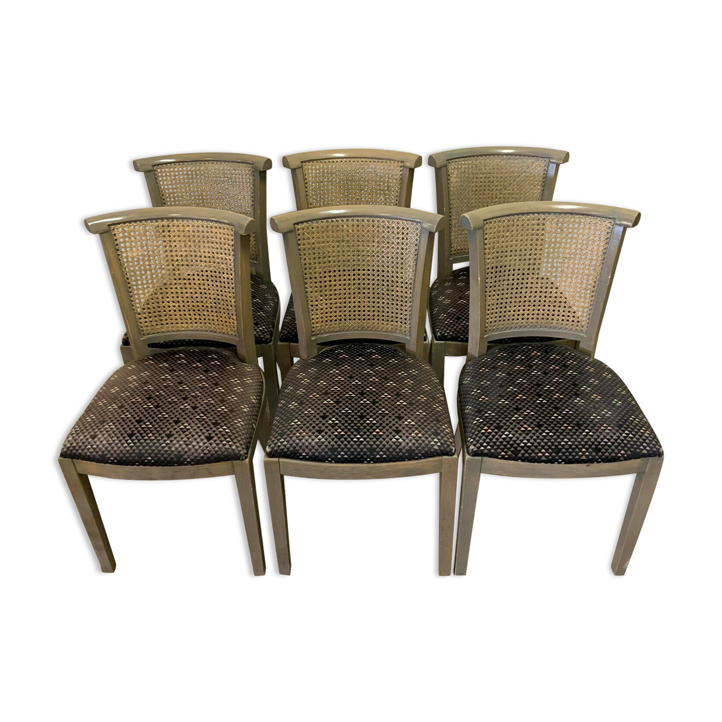 Série de 6 chaises de restaurant en bois laqué vers 1950-1970 (lot f)