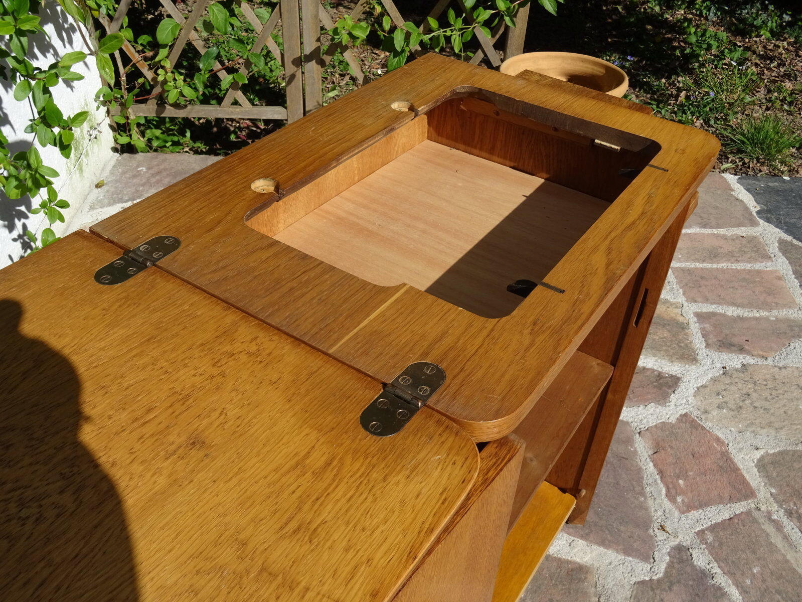 Asymmetrical oak dresser buffet