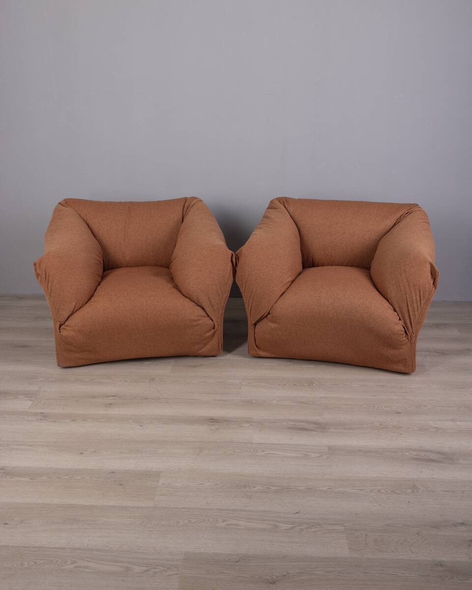 PAIR OF VINTAGE 1970S “TENTAZIONE” ARMCHAIRS DESIGNED BY MARIO BELLINI FOR