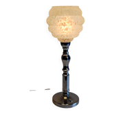 Table lamp in chrome metal and glass globe from Clichy - mid 20th century.