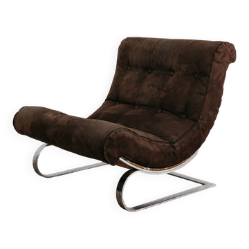 Renato Balestra Cinova 1973 Poltrona Design Acier Chromé Modernaria