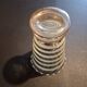 Vintage vase with green and gold trim.