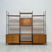 1960s vintage freestanding teak shelving system by WHB
