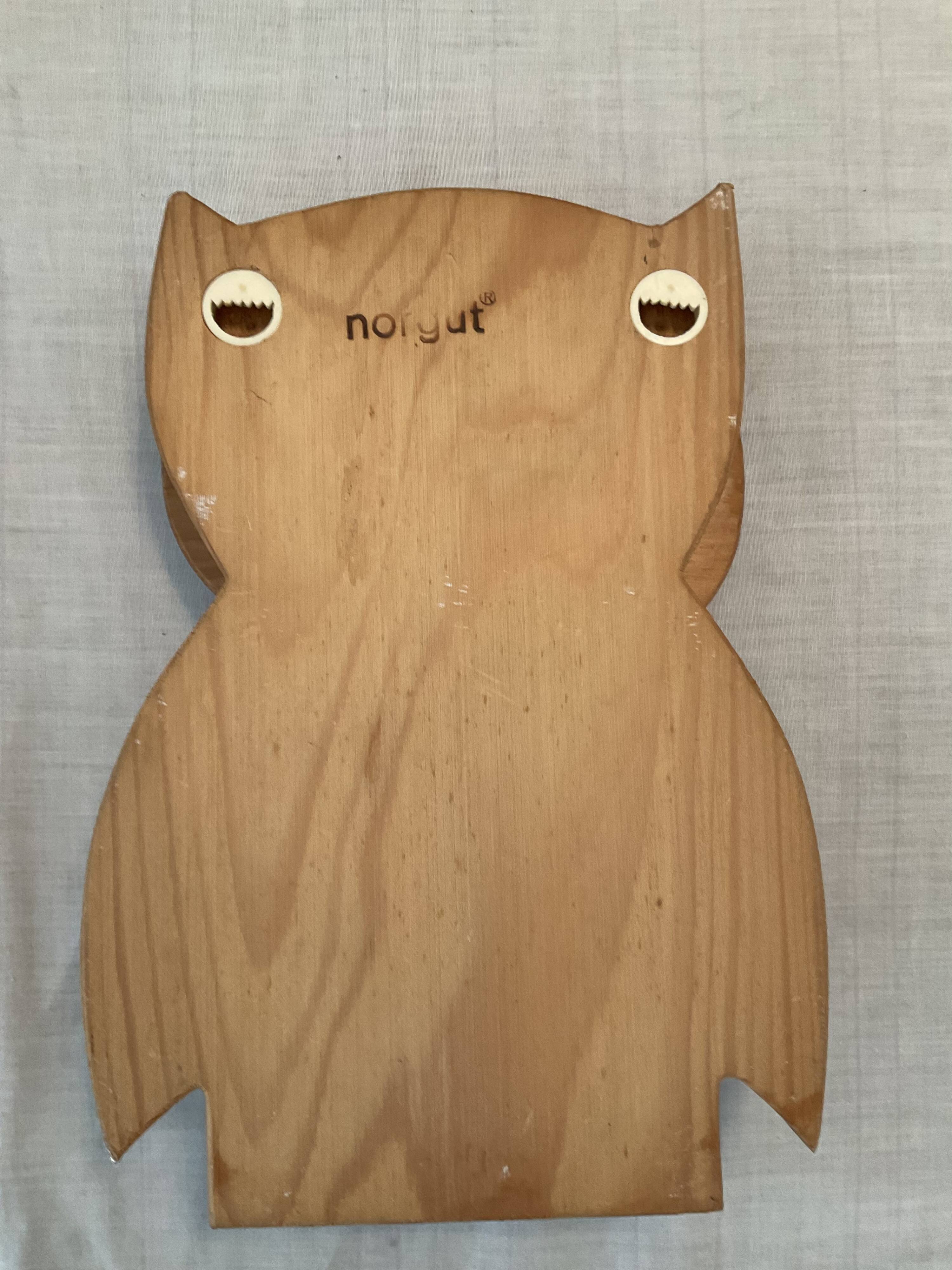 Vintage wooden owl coat rack