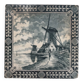 Gien ceramic vintage tile windmill Dutch
