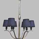 Monture de lustre Art Deco bronze nickelé
