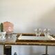 Set of 5 crystal wine glasses engraved 60s