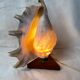 Vintage shell and teak lamp