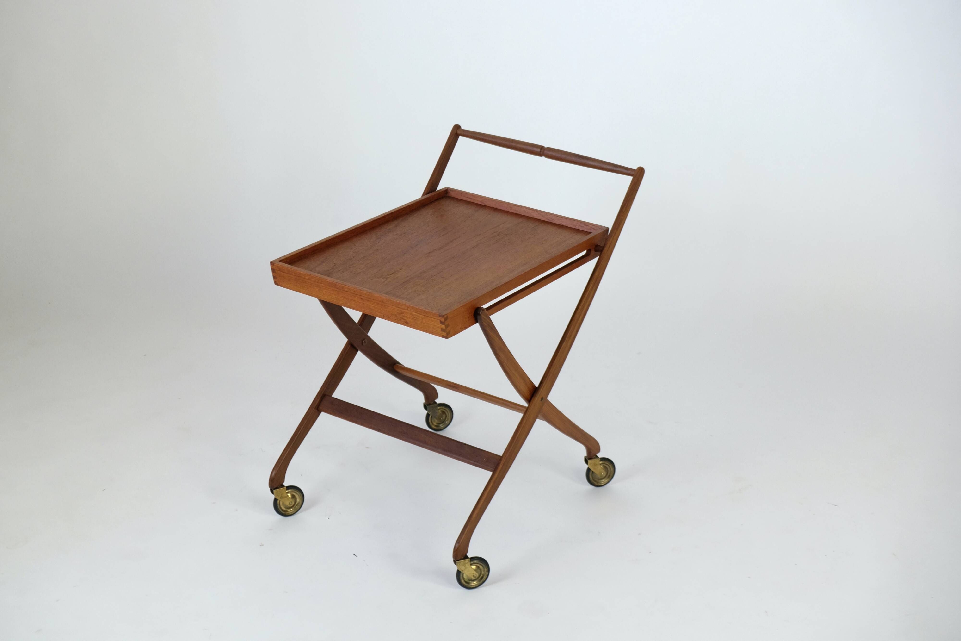 Faltbarer Teak Barwagen Servierwagen Madsen Danish 60er Vintage