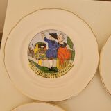 Dessert plates nursery rhymes of digoin and sarreguemine