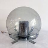 Vintage Lamp • Chrome Steel • Perforated Metal • Glass • 1970