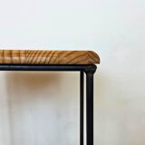 Industrial iron and wood side table