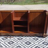 Flamed mahogany enfilade with sea green marble in Empire style.