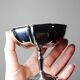 5 vintage bistro-style stainless steel dessert bowls on stands